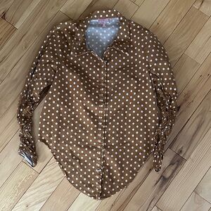 Brown Polka Dot Women's Top